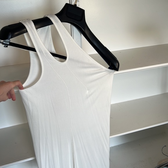 Skims White Soft Lounge Cutout One Shoulder Mini Dress - XL - Picture 3 of 8